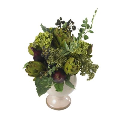 Image showing  Silk Artichoke and Hydrangea Flower Arrangement