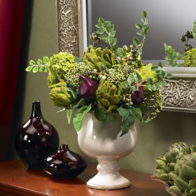 Image showing  Silk Artichoke and Hydrangea Flower Arrangement