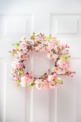 Image showing  24 in. Faux Cherry Blossom Wreath