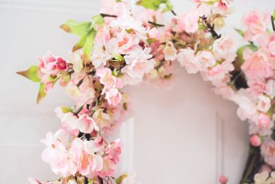 Image showing  24 in. Faux Cherry Blossom Wreath