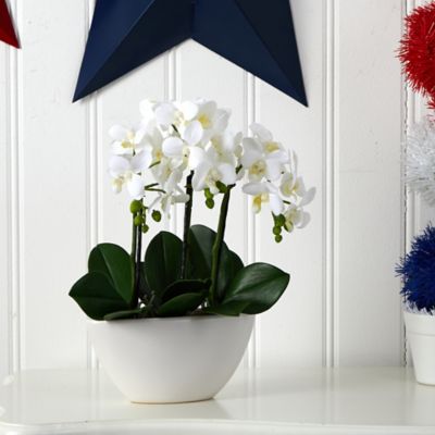 Image showing  Faux Phalaenopsis Silk Flower Arrangement