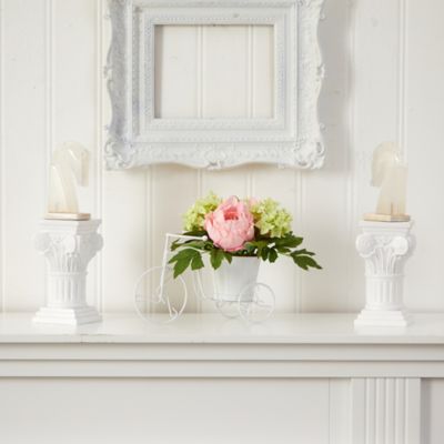 Image showing  Faux Peony and Hydrangea Arrangement with Tricycle Silk Flowers