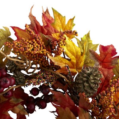 Image showing  24 in. Artificial Maple and Berry Wreath