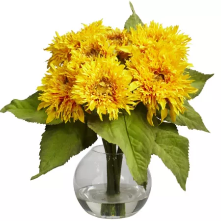 Almost natural 12 in Golden Sunflower Arrangement Artificial Plants & Flowers