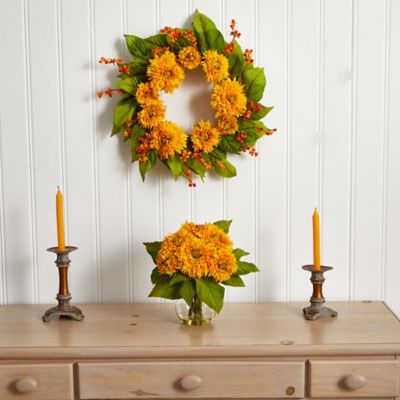 Image showing  12 in. Artificial Golden Sunflower Arrangement