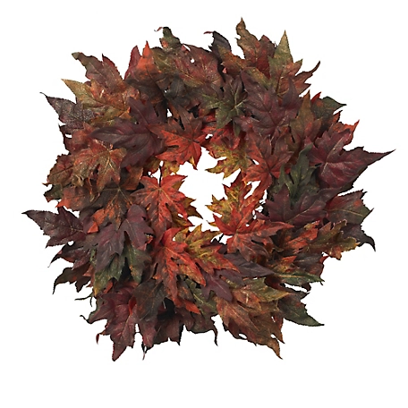 Nearly Natural 30 in. Artificial Maple Leaf Wreath