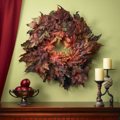 Image showing  30 in. Artificial Maple Leaf Wreath