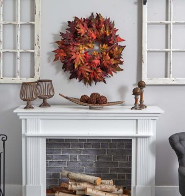 Image showing  30 in. Artificial Maple Leaf Wreath