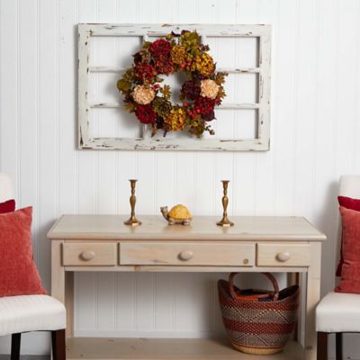 Image showing  22 in. Autumn Hydrangea Peony Artificial Wreath