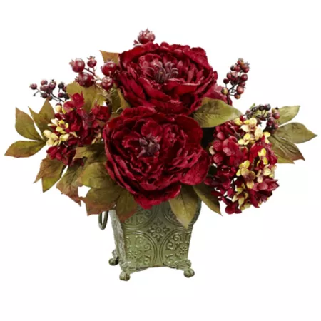 Almost Natural Peony and Hydrangea Silk Floral Arrangement 4928 Artificial Plants & Flowers