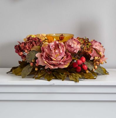 Image showing  6.5 in. Peony Hydrangea Candelabrum