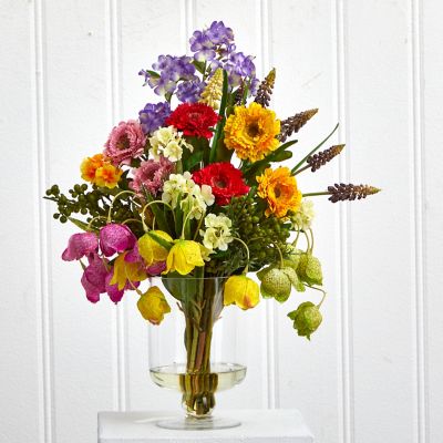 Image showing  16 in. Faux Spring Floral Arrangement