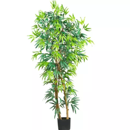 5ft Almost Natural Bent Bamboo Silk Tree Artificial Plants & Flowers