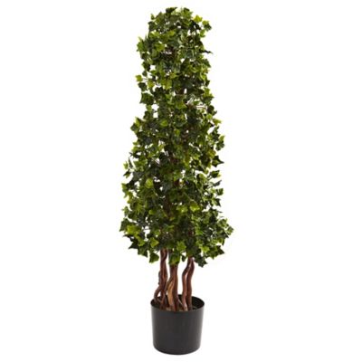 Nearly Natural 3.5 ft. Artificial Indoor/Outdoor UV-Resistant English Ivy Spiral
