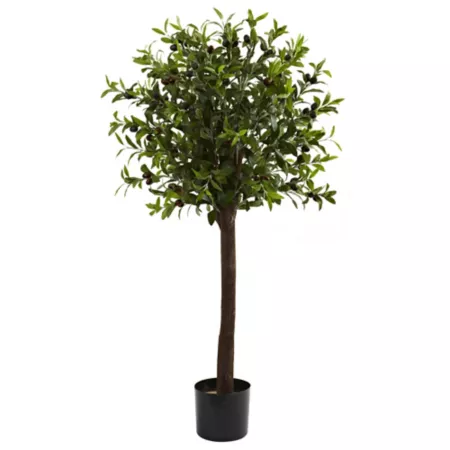 4 ft Almost Natural Olive Topiary Silk Tree Artificial Plants & Flowers