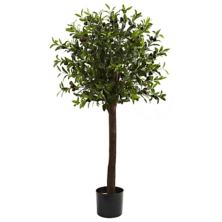 Nearly Natural 4 ft. Olive Topiary Silk Tree