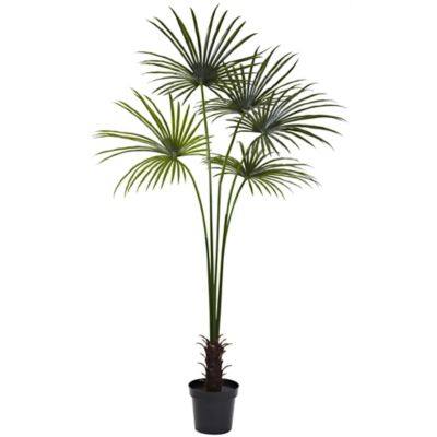 Nearly Natural 7 ft. Indoor/Outdoor UV-Resistant Fan Artificial Palm Tree