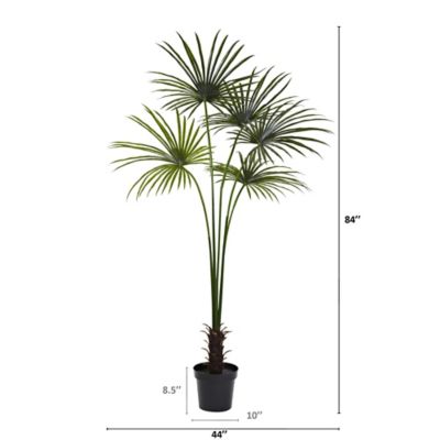 Image showing  7 ft. Indoor/Outdoor UV-Resistant Fan Artificial Palm Tree