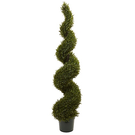 Nearly Natural 6 ft. Indoor/Outdoor Rosemary Spiral Tree