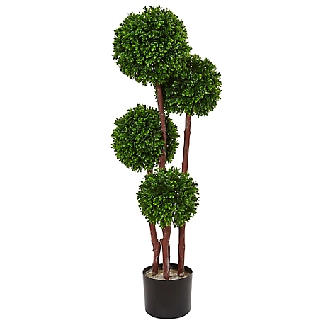 Nearly Natural 3 ft. Indoor/Outdoor UV-Resistant Boxwood Artificial Tree