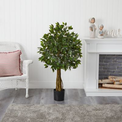 Image showing 4 th Nearly Natural 4 ft. Artificial Indoor/Outdoor UV-Resistant Ficus Tree
