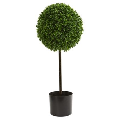Nearly Natural 2.5 ft. Artificial Indoor/Outdoor UV-Resistant Boxwood Ball Tree