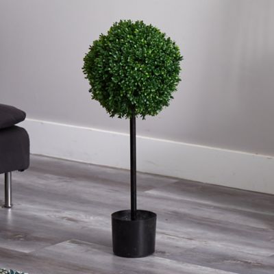 Image showing  2.5 ft. Artificial Indoor/Outdoor UV-Resistant Boxwood Ball Tree