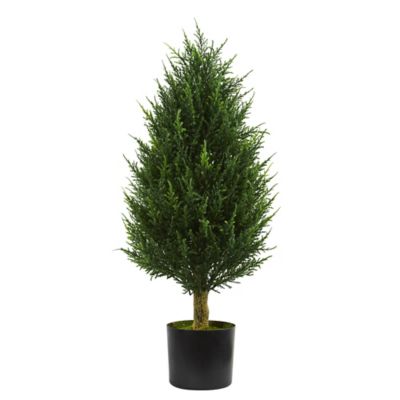 Nearly Natural 3 ft. Indoor/Outdoor UV-Resistant Artificial Cypress Tower Tree