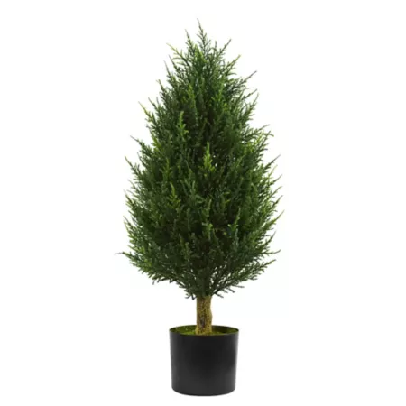 Nearly Natural 3 ft Indoor/Outdoor UV Resistant Artificial Cypress Tower Tree Artificial Plants & Flowers