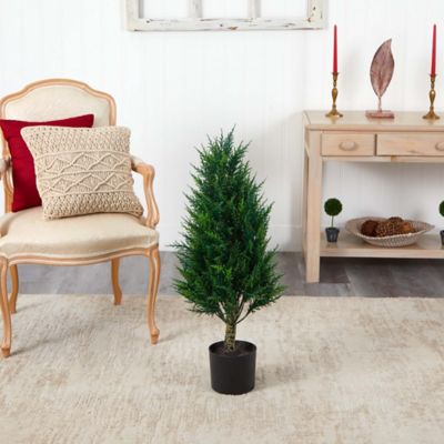 Image showing  3 ft. Artificial Indoor/Outdoor UV-Resistant Cypress Tower Tree