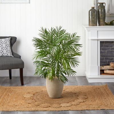 Image showing  4 ft. Artificial Areca Palm Tree in Sand Colored Planter