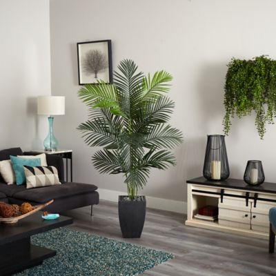 Image showing  5.5 ft. Paradise Artificial Palm Tree in Black Planter