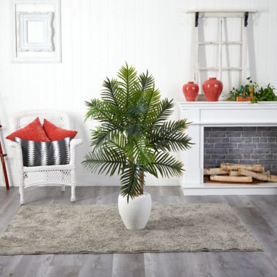 Image showing  5 ft. Areca Palm Artificial Tree in White Planter, Real Touch