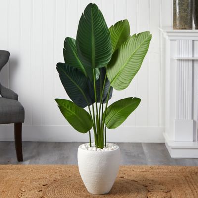 Image showing  4 ft. Artificial Traveler's Palm Tree in Oval Planter