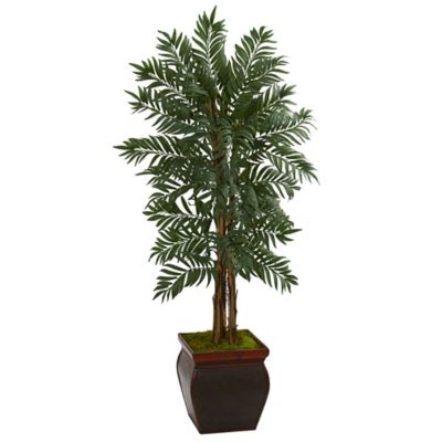 Nearly Natural 5 ft. Parlor Palm Artificial Tree in Decorative Planter