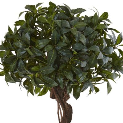Image showing  4.5 ft. Sweet Bay Double Topiary Artificial Tree in Farmhouse Planter