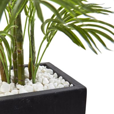 Image showing  4.5 ft. Indoor/Outdoor UV-Resistant Areca Artificial Palm Tree with Black Wash Planter