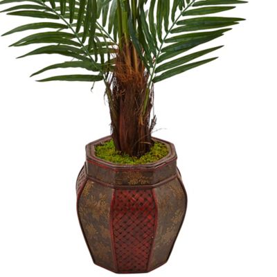 Image showing  5 ft. Areca Palm Artificial Tree in Weave Planter