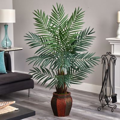 Image showing  5 ft. Areca Palm Artificial Tree in Weave Planter