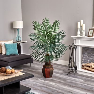 Image showing  5 ft. Areca Palm Artificial Tree in Weave Planter