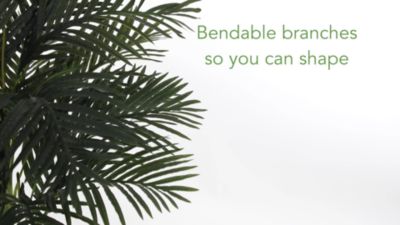 Image showing  5 ft. Golden Cane Palm Artificial Tree in White Tower Planter