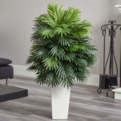 Image showing  40 in. Areca Artificial Palm Plant in White Tower Planter