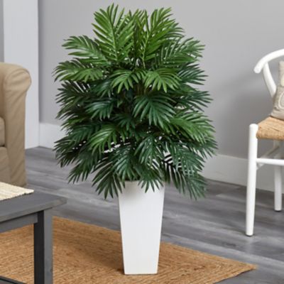 Image showing  40 in. Areca Artificial Palm Plant in White Tower Planter