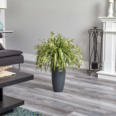 Image showing  33 in. Artificial Spider Plant in Cylinder Planter