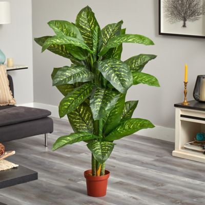 Image showing 4 th Nearly Natural 5 ft. Dieffenbachia Silk Plant, Real Touch
