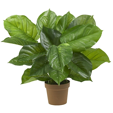 Nearly Natural 18 in. Faux Leaf Philodendron Silk Plant with Real Touch