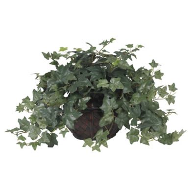 Nearly Natural 18 in. Puff Ivy Silk Plant with Vase