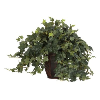 Nearly Natural Puff Ivy Silk Plant with Decorative Vase