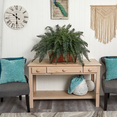 Image showing  29 in. Artificial River Fern in Wooden Planter