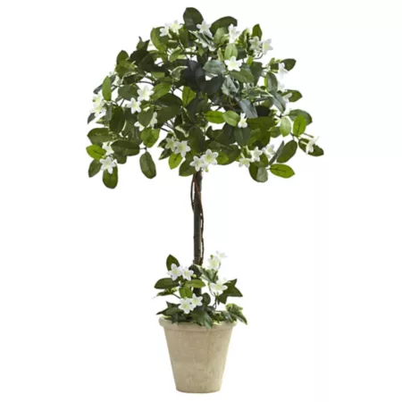 3 foot almost natural Stephanotis topiary with planter Artificial Plants & Flowers